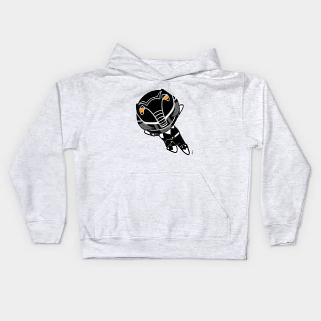 Chibi Black Ranger Kids Hoodie by Not Too Shoddy